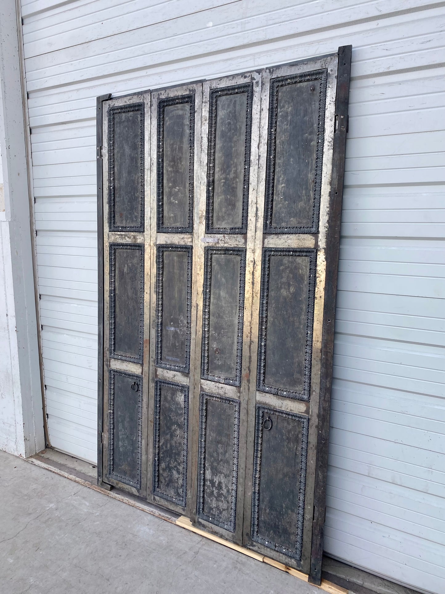 Pair of Steel Bi- fold Shutters with Cast Iron Details (c. 1861 NYC)