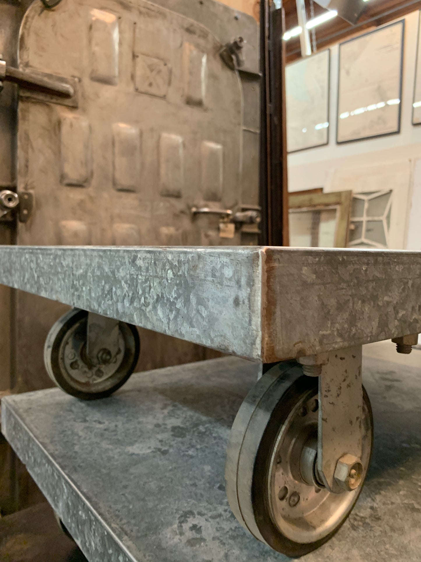 Galvanized Coffee Table Trolley
