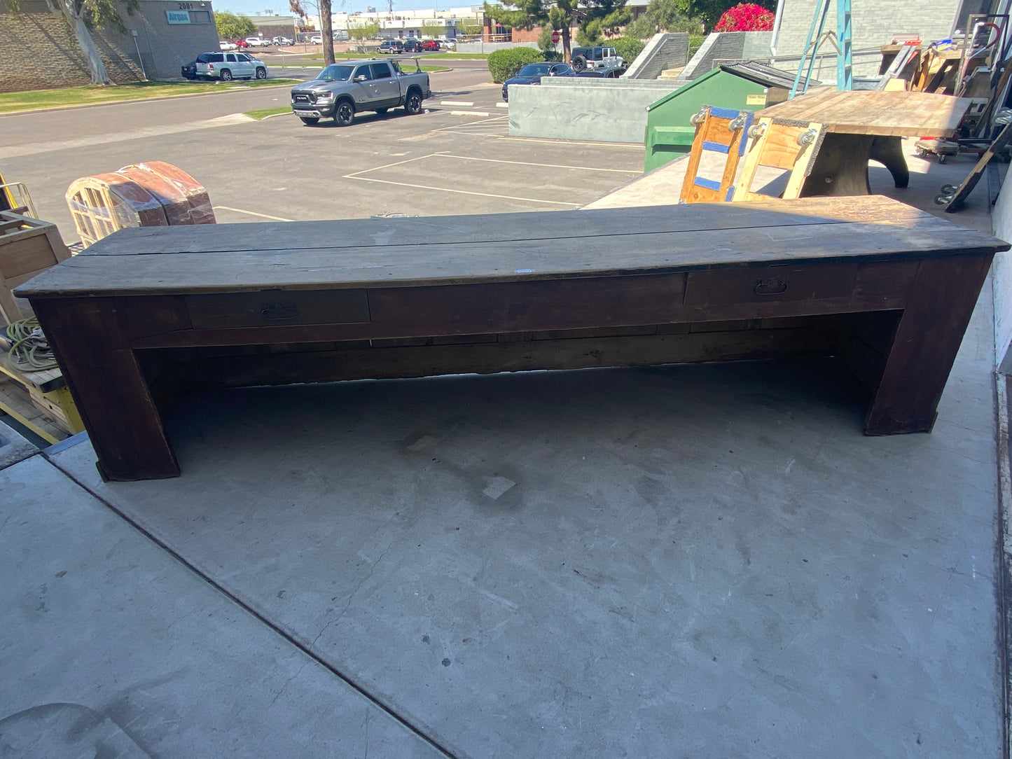 Antique Wooden French Store Counter