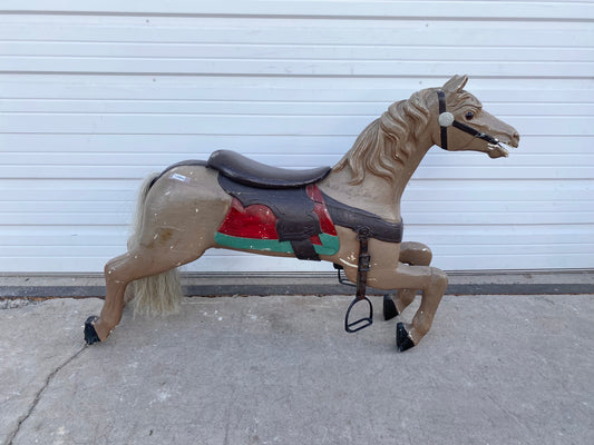 French Wood Carousel Horse Figure