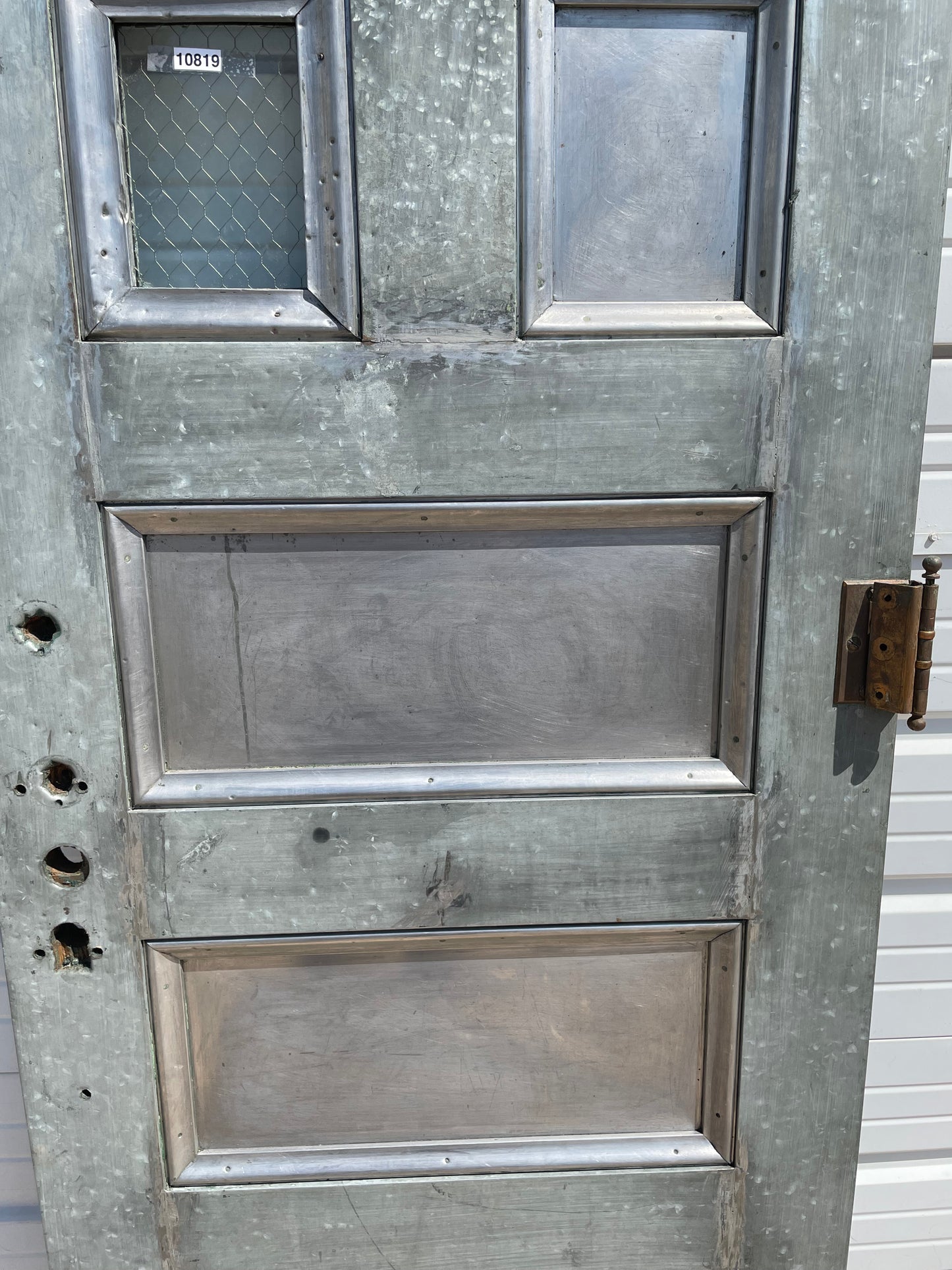 4 Panel 2 Lite Chickenwire Glass Single Metal Fire Door