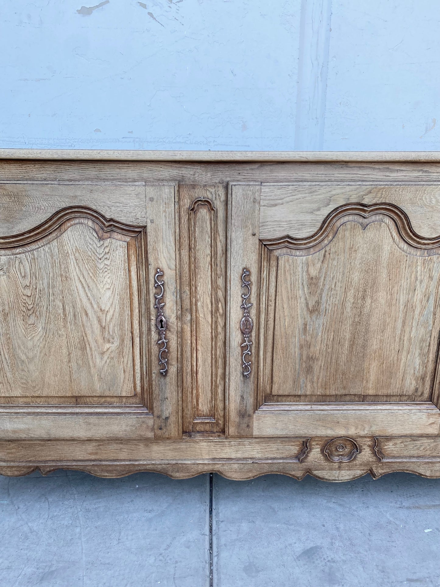 Bleached Wood Antique French Sideboard