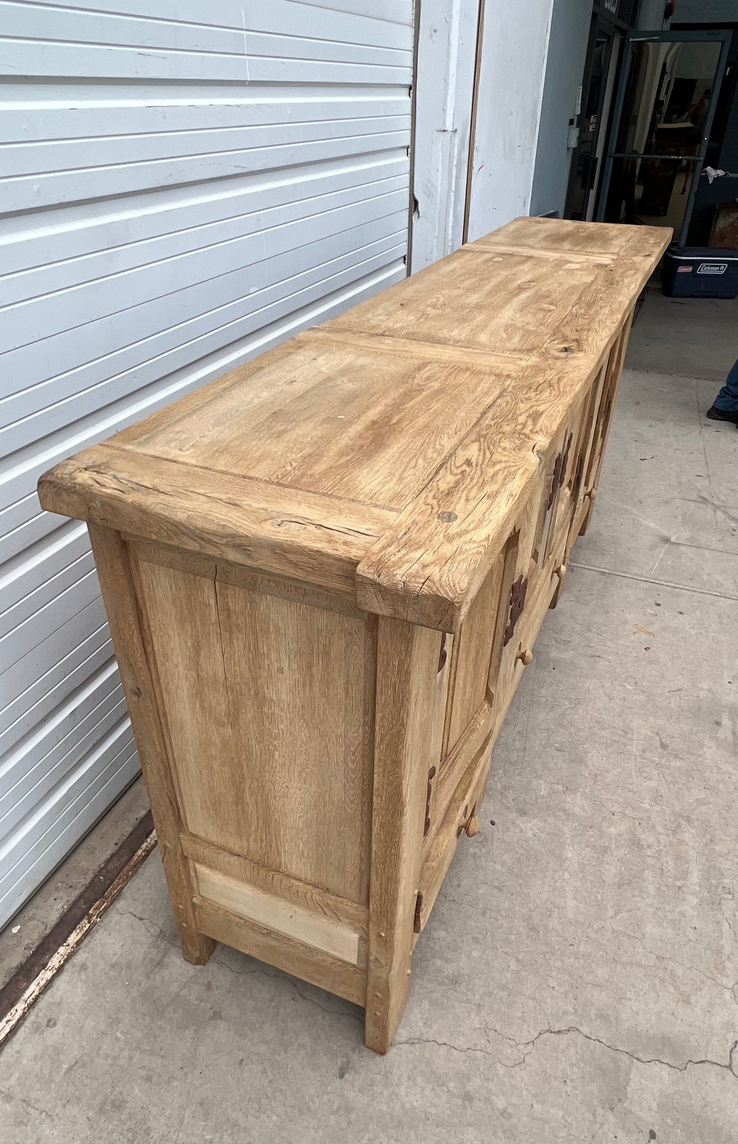 Paneled Bleached Antique Sideboard