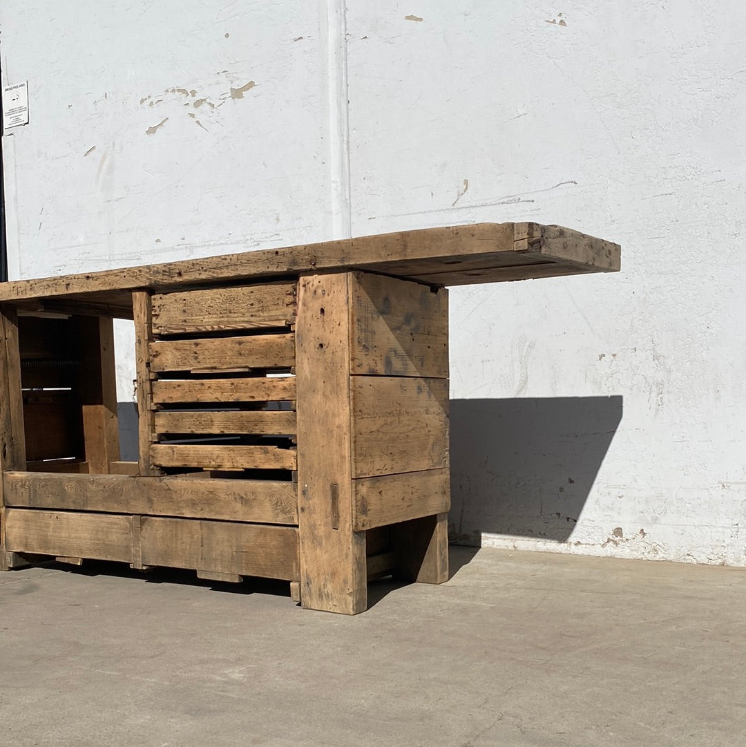 French Work Table with 5 Drawers and Vise