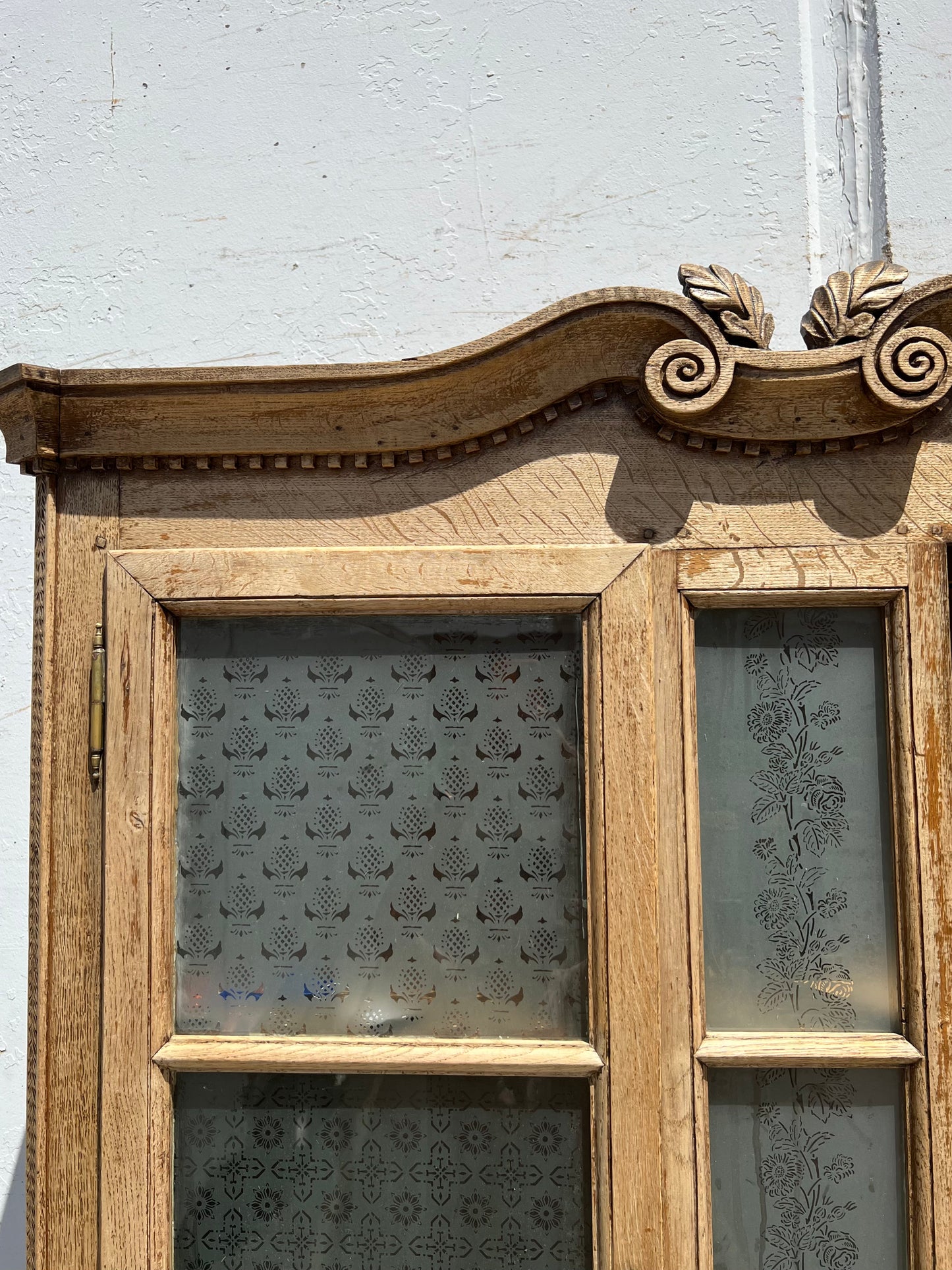 Bleached French Antique Display Cabinet