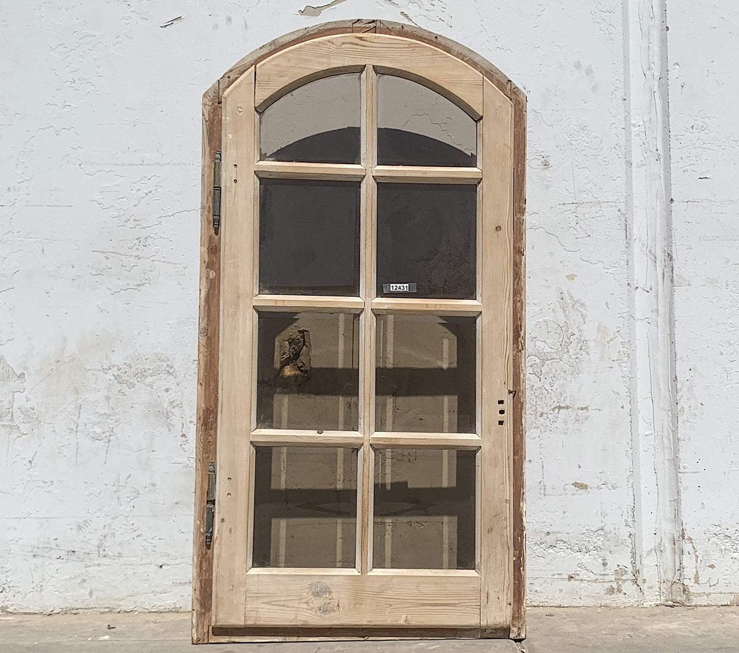 Arched Brown Beveled Glass Window