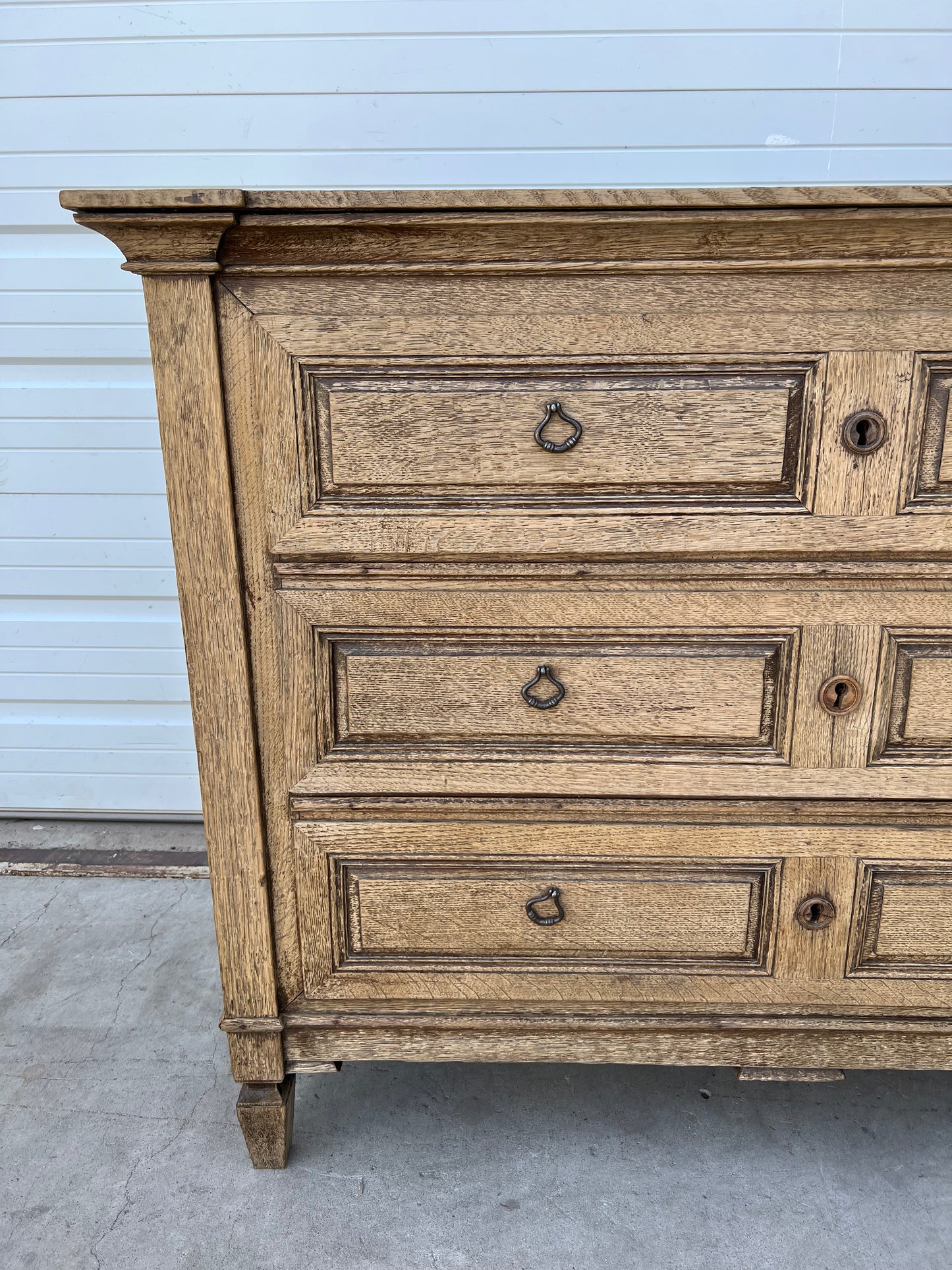 Bleached French Antique Commode / Dresser