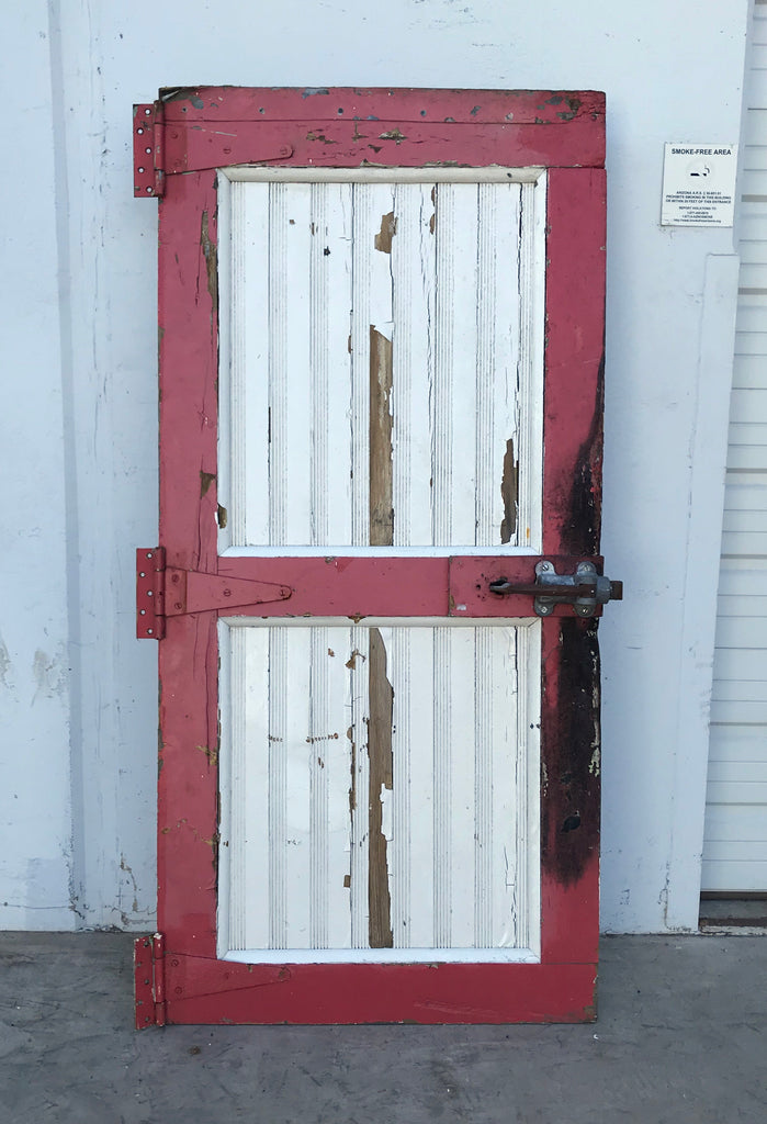 2 Panel Red and White Single Freezer Door