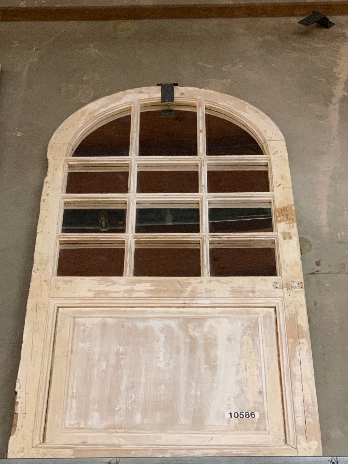 12 Pane Antique Arched Mirrored Door