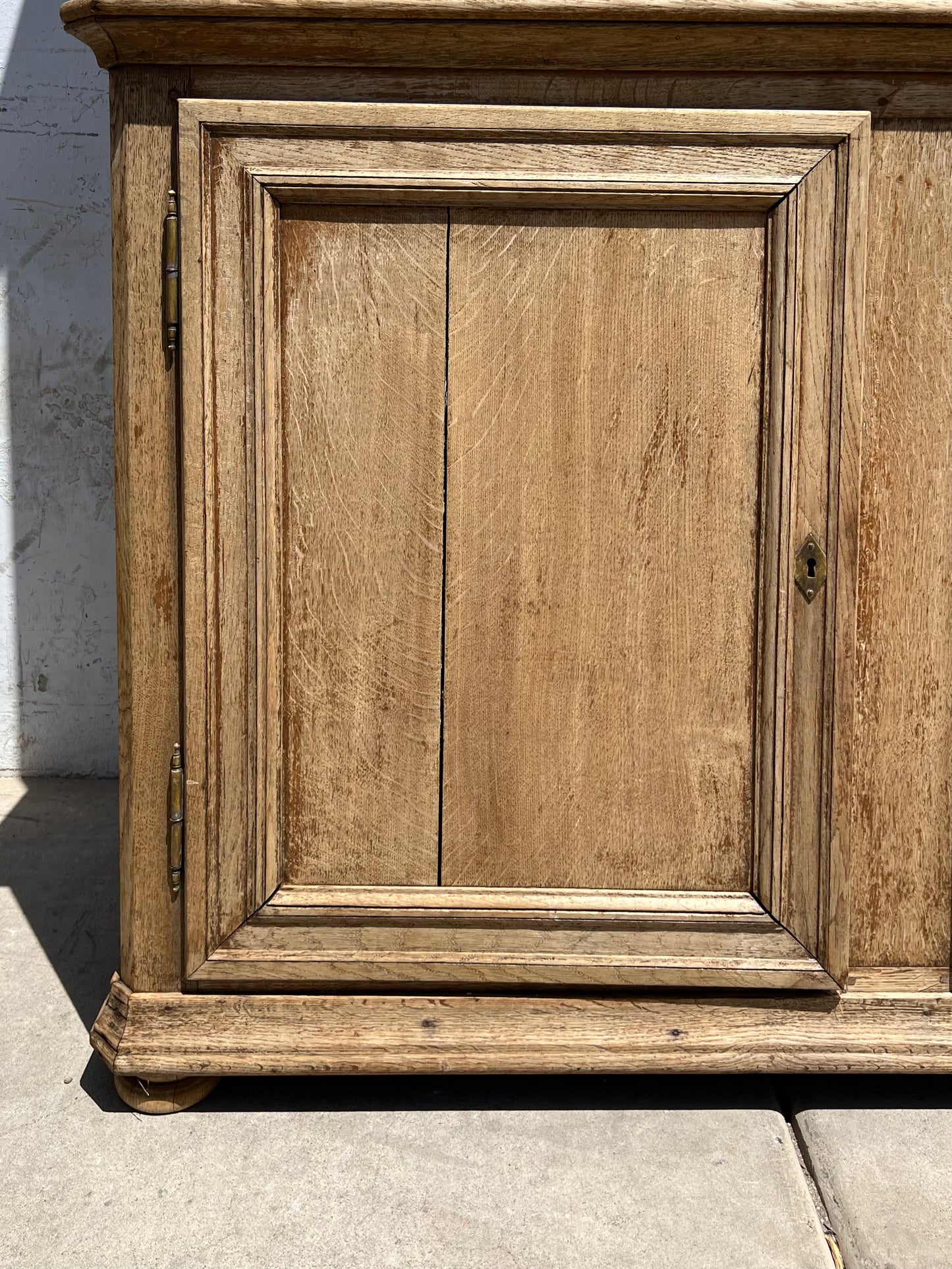 Bleached French Antique Display Cabinet