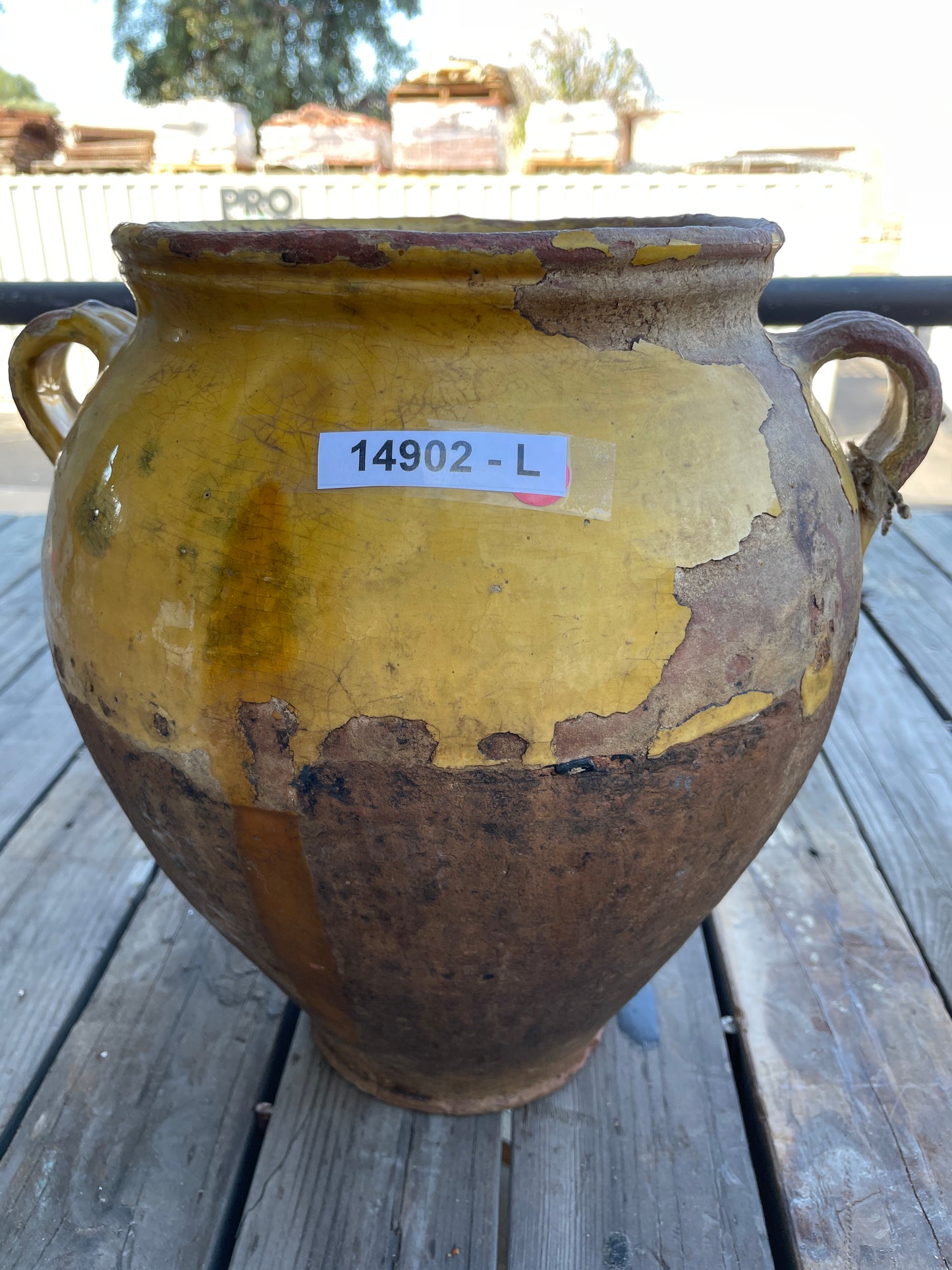 Large Yellow Glazed Confit Pot