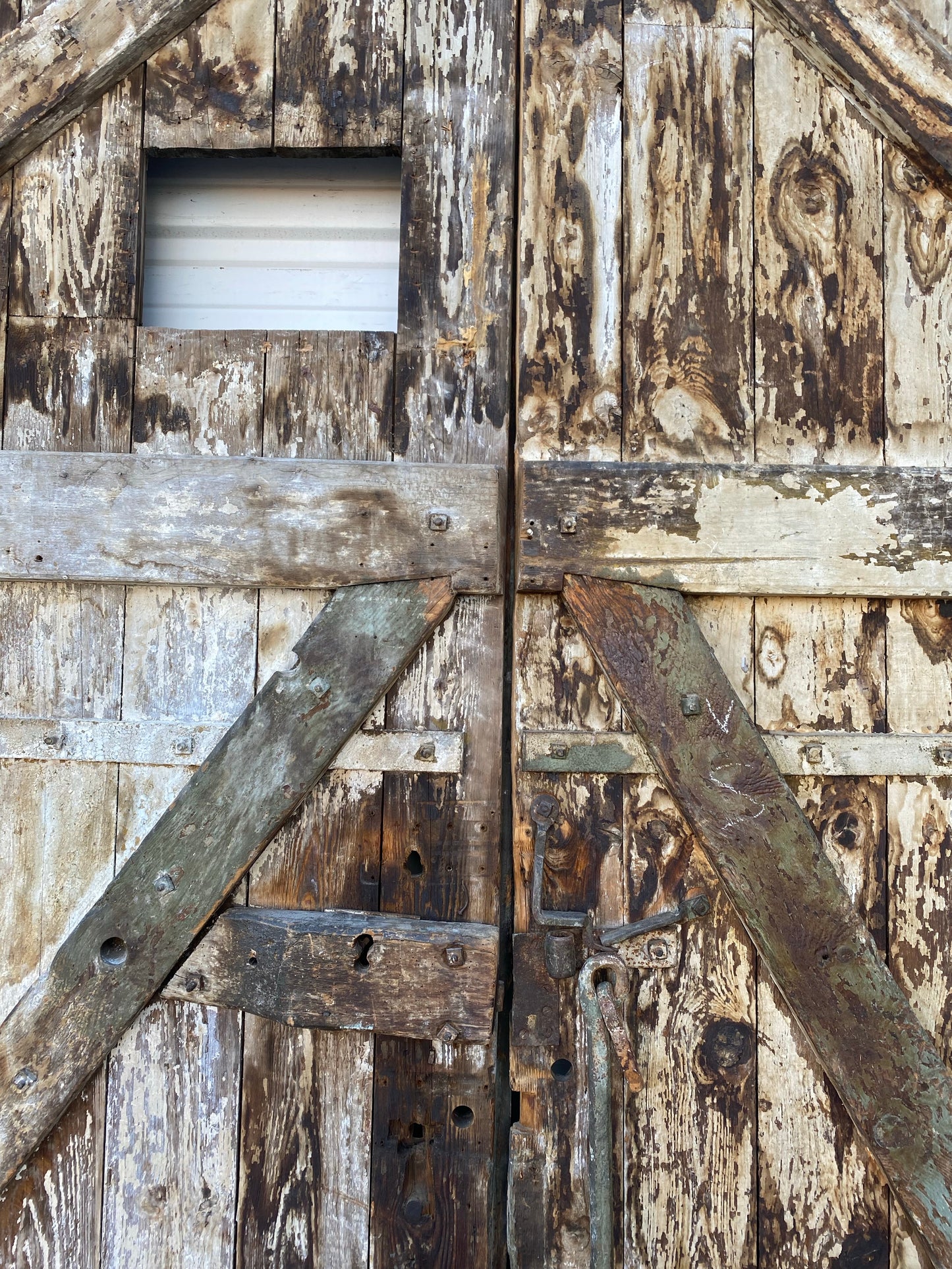 Pair of Antique French Arched Top Wine Cellar Wood Doors