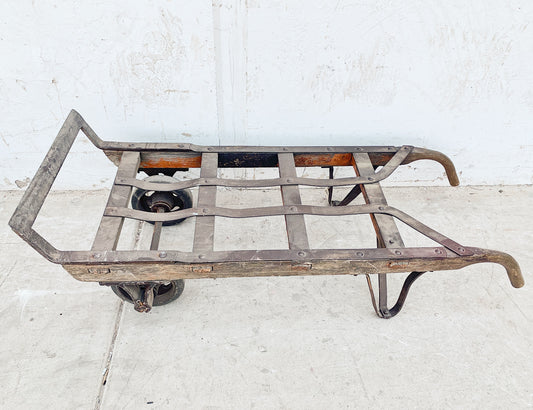 Antique Wood and Iron Garden Trolley