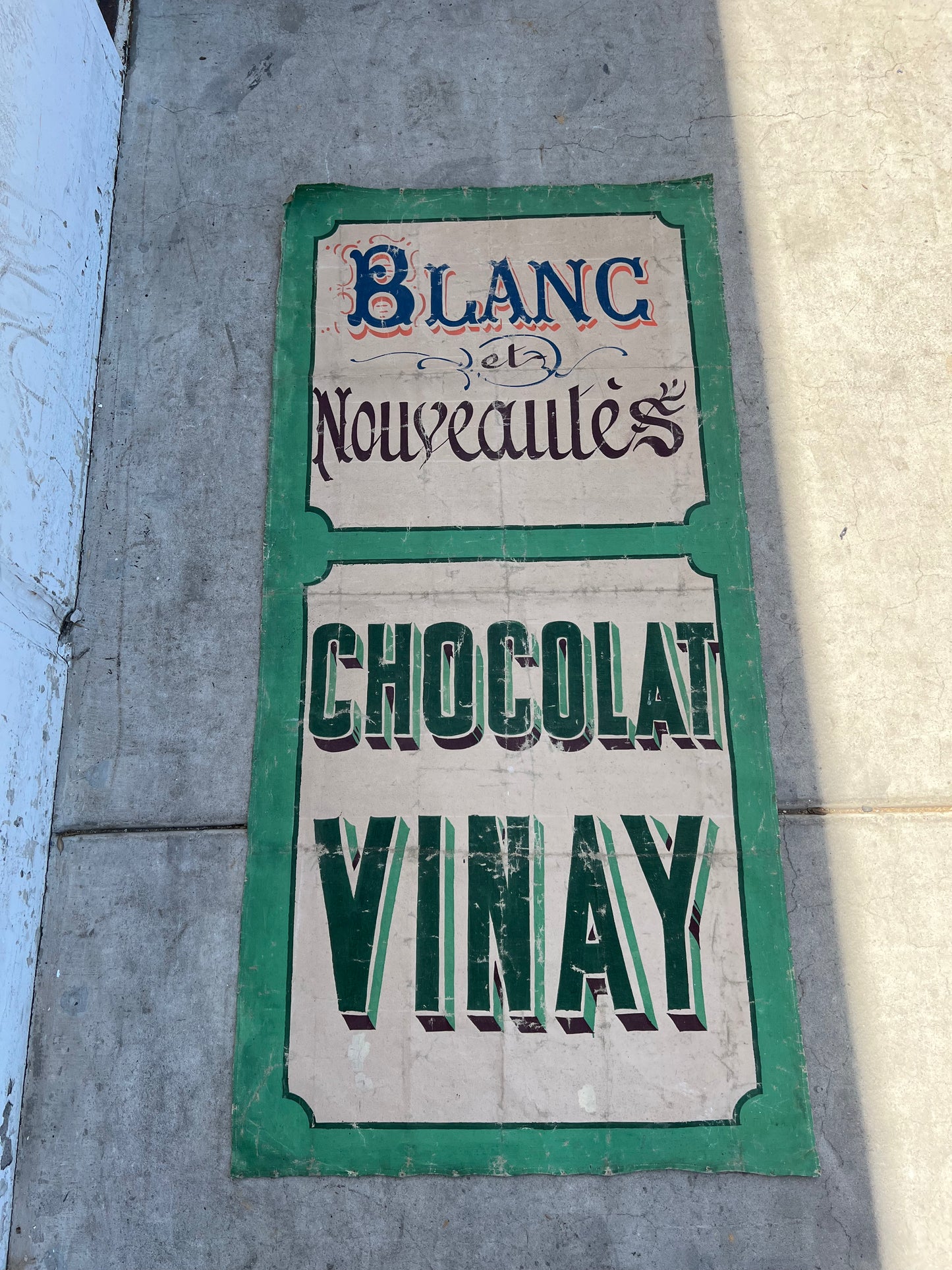 Waxed Linen Painted Chocolate Store Banner/Sign