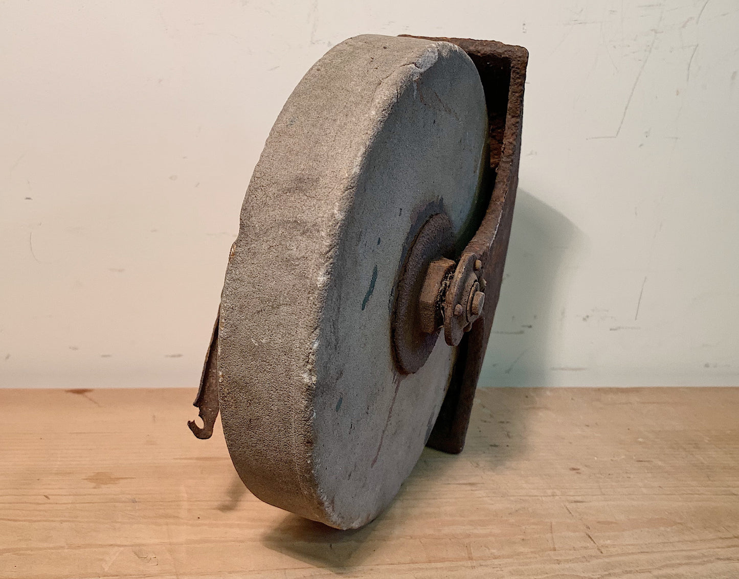 Grindstone with Rusty Iron Mount