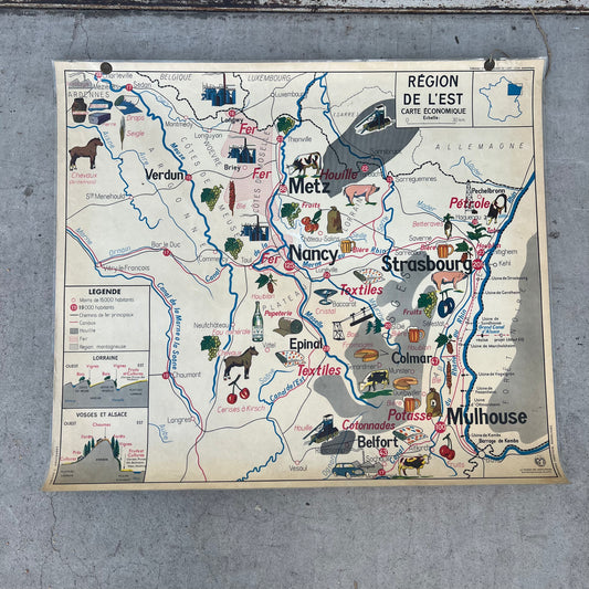 Region Du Nord / Region De L’est Double Sided Map