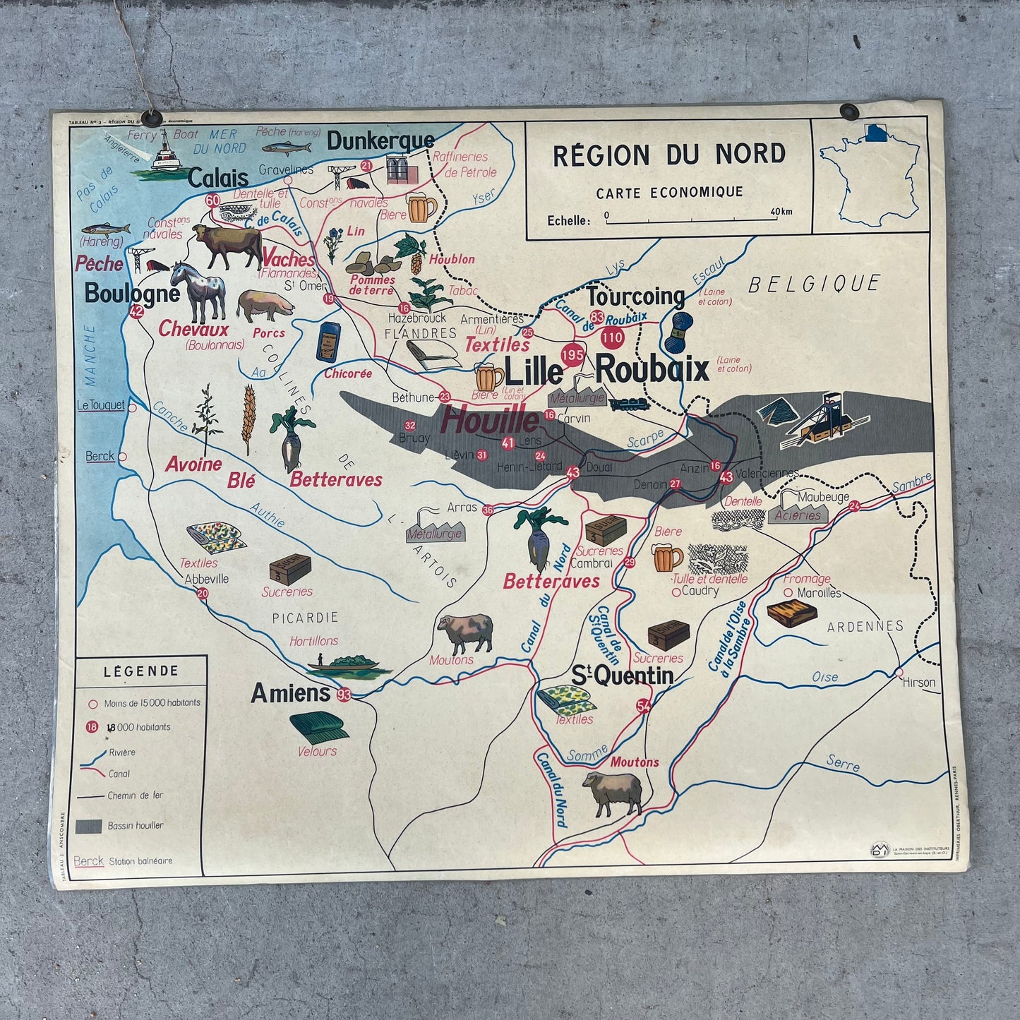 Region Du Nord / Region De L’est Double Sided Map