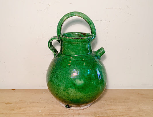 Glazed French Green Water Jug