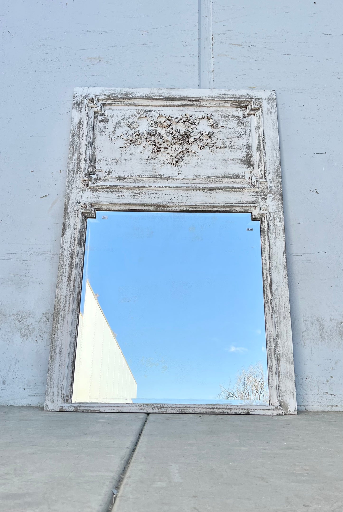 Painted French Rectangle Trumeau Mirror