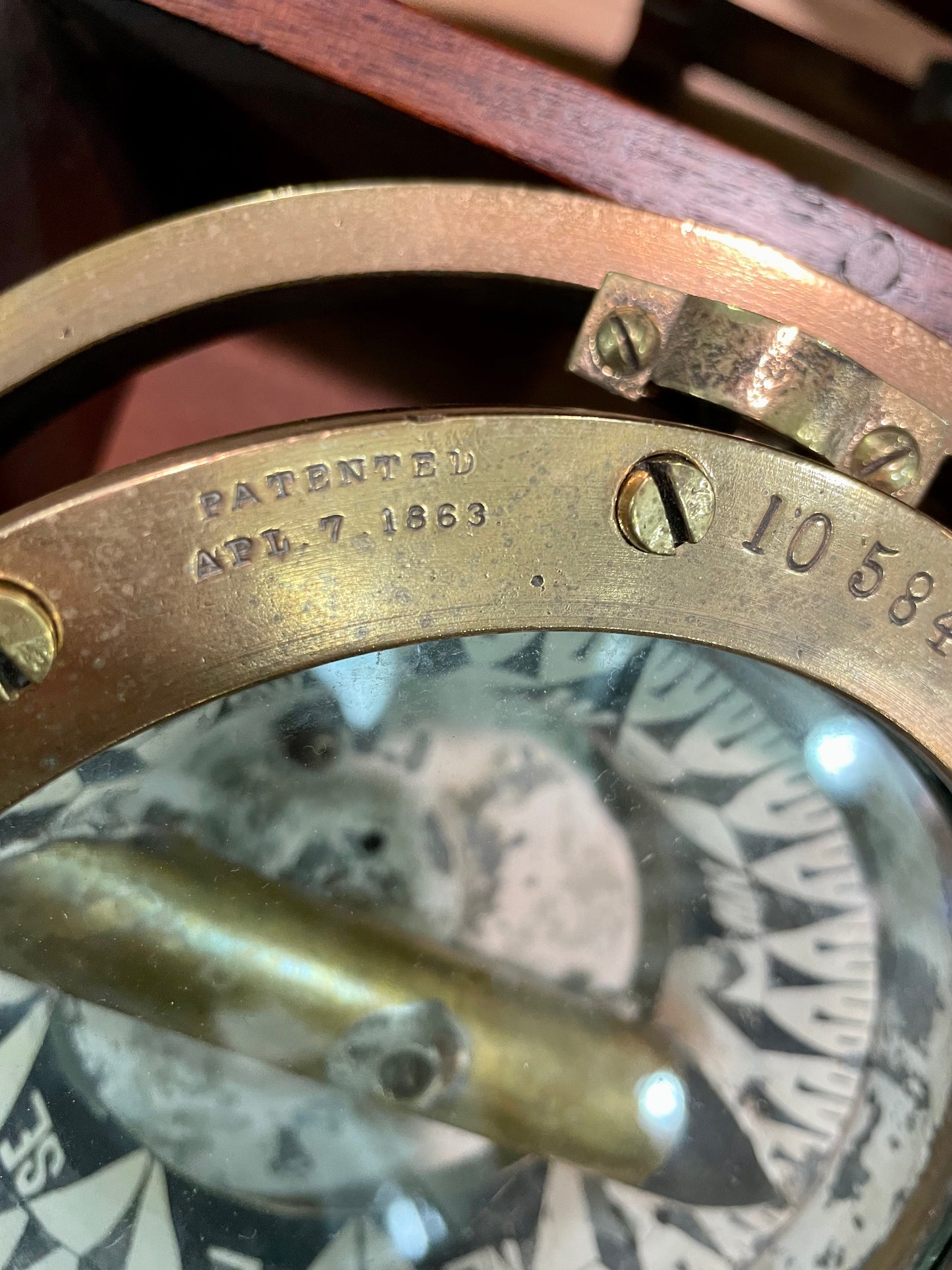 Decorative Antique E. S. Ritchie Nautical Compass Mounted in a Box