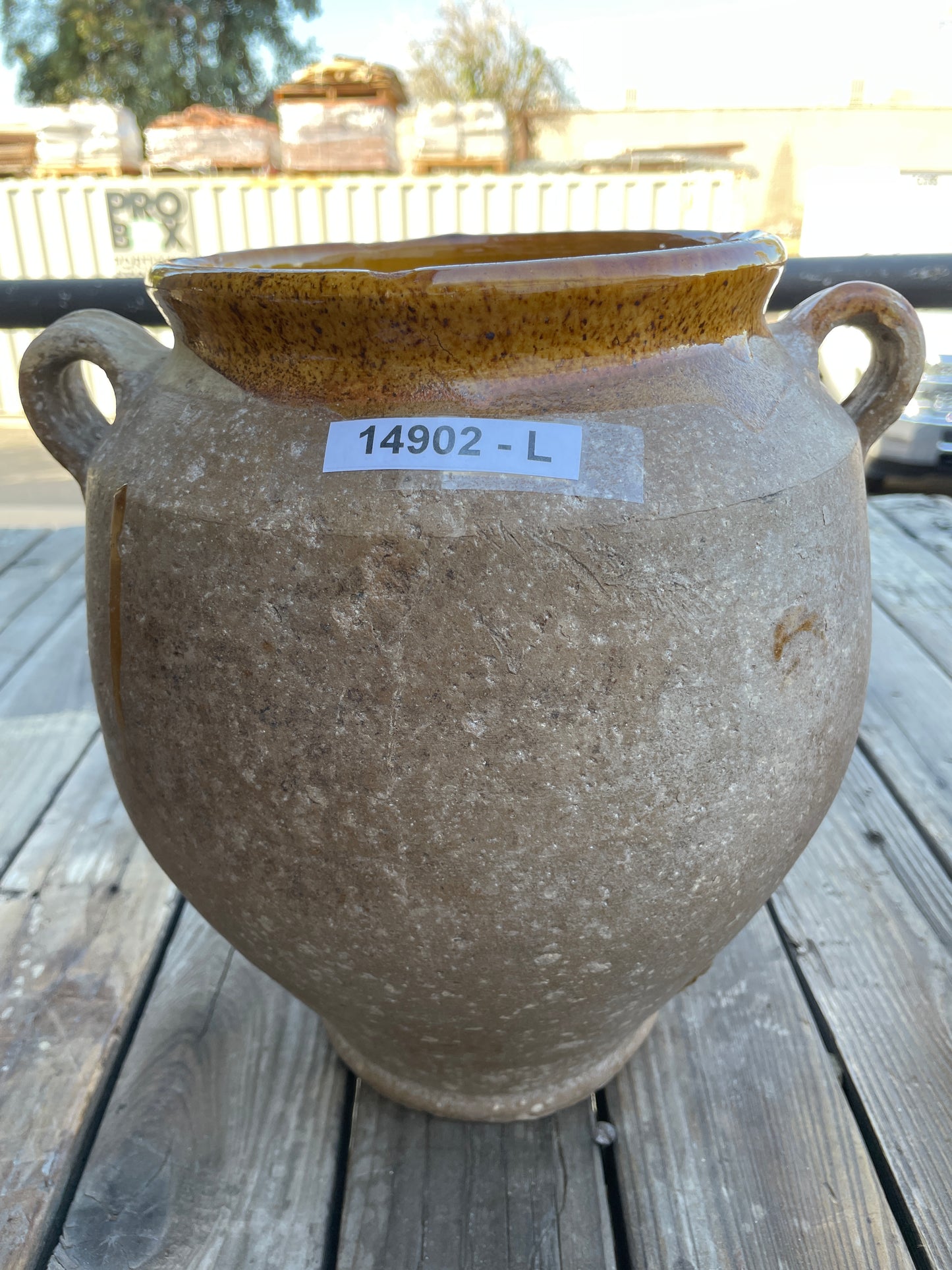 Large Yellow Glazed Confit Pot