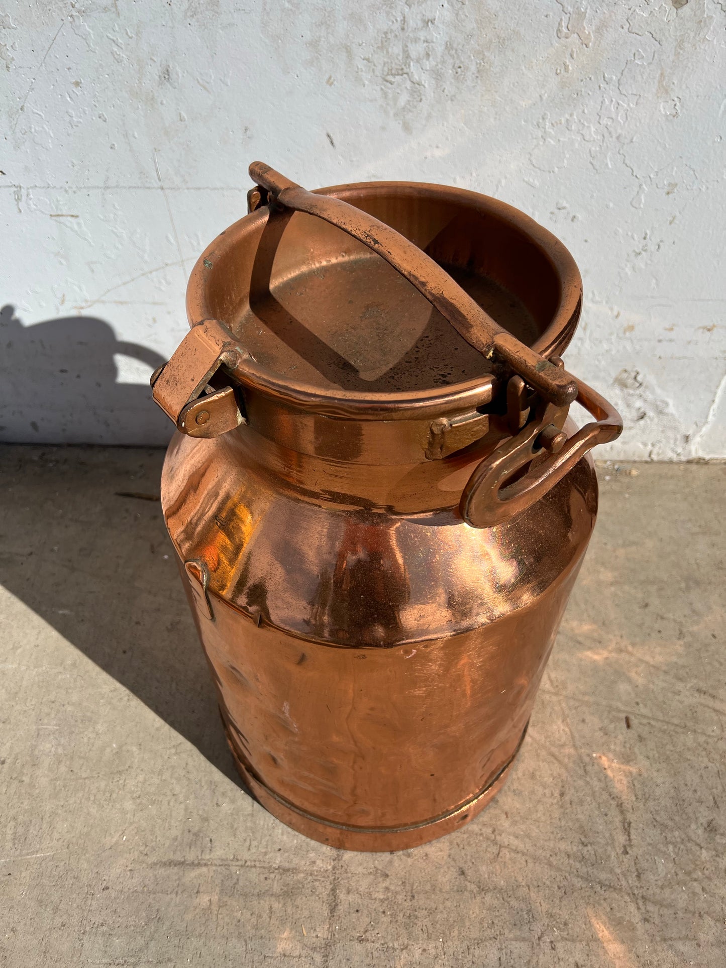 Large Antique Dutch Copper Milk Can