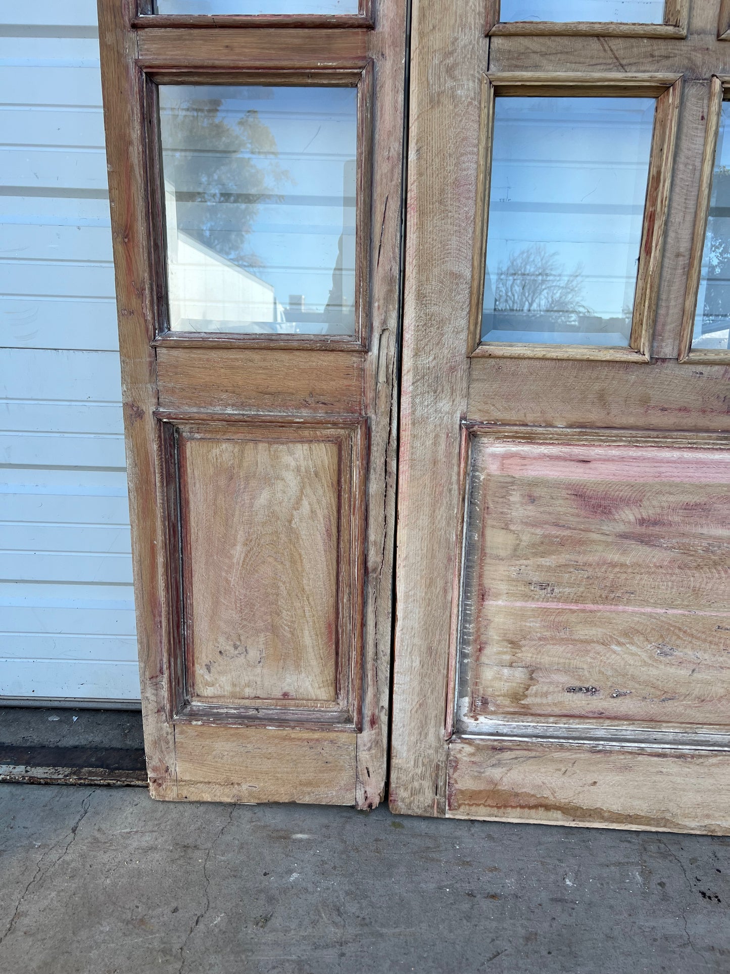 Arched Washed Antique Oak Set of 3 Doors