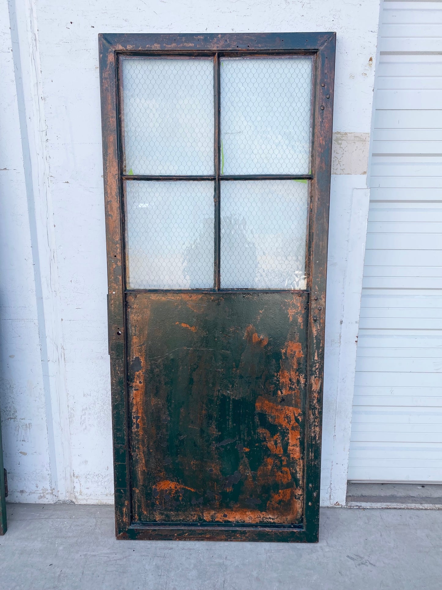 Single Metal Door with Chicken Wire Glass