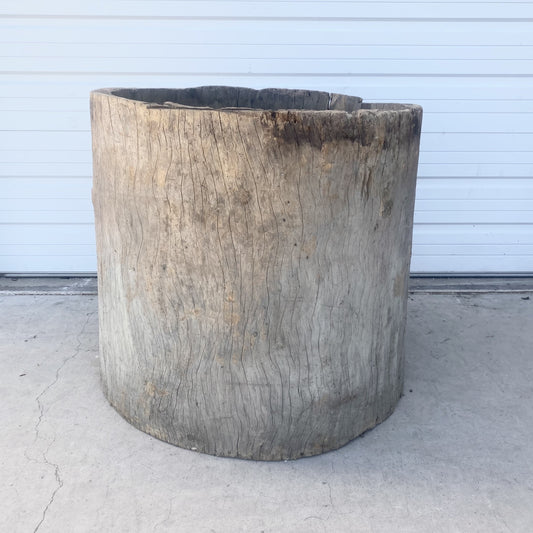 Decorative Primitive Wood Barrel Container / Planter