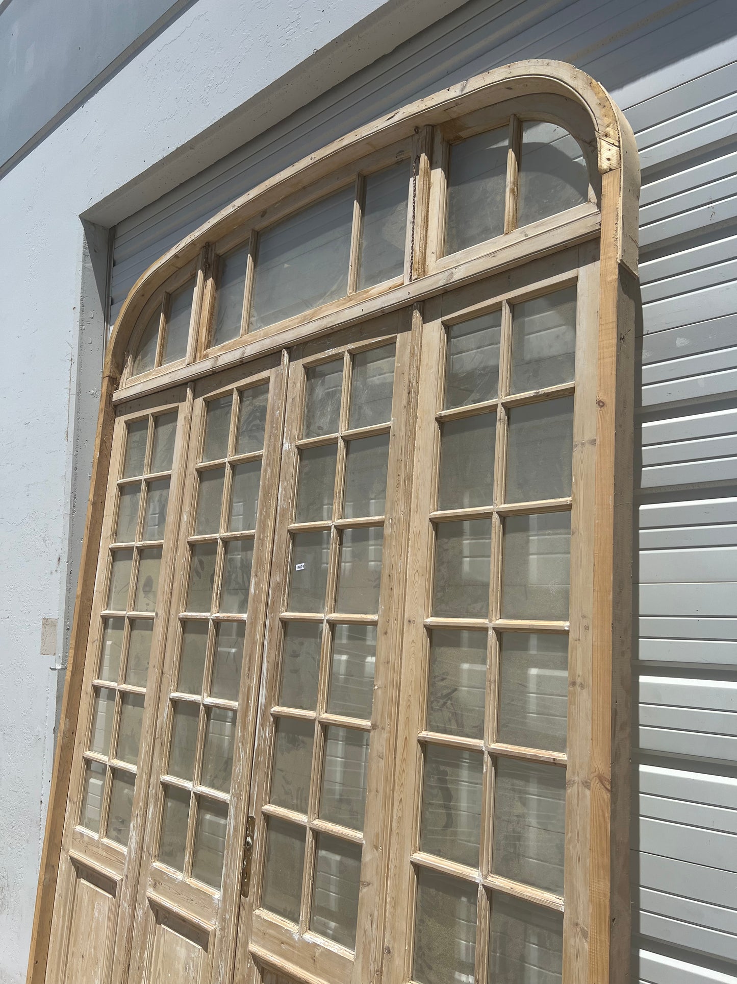 Set of Four Washed Antique Doors w/Curved Transom