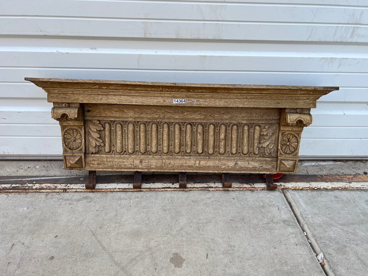 Bleached Wood Coatrack with 5 Hooks