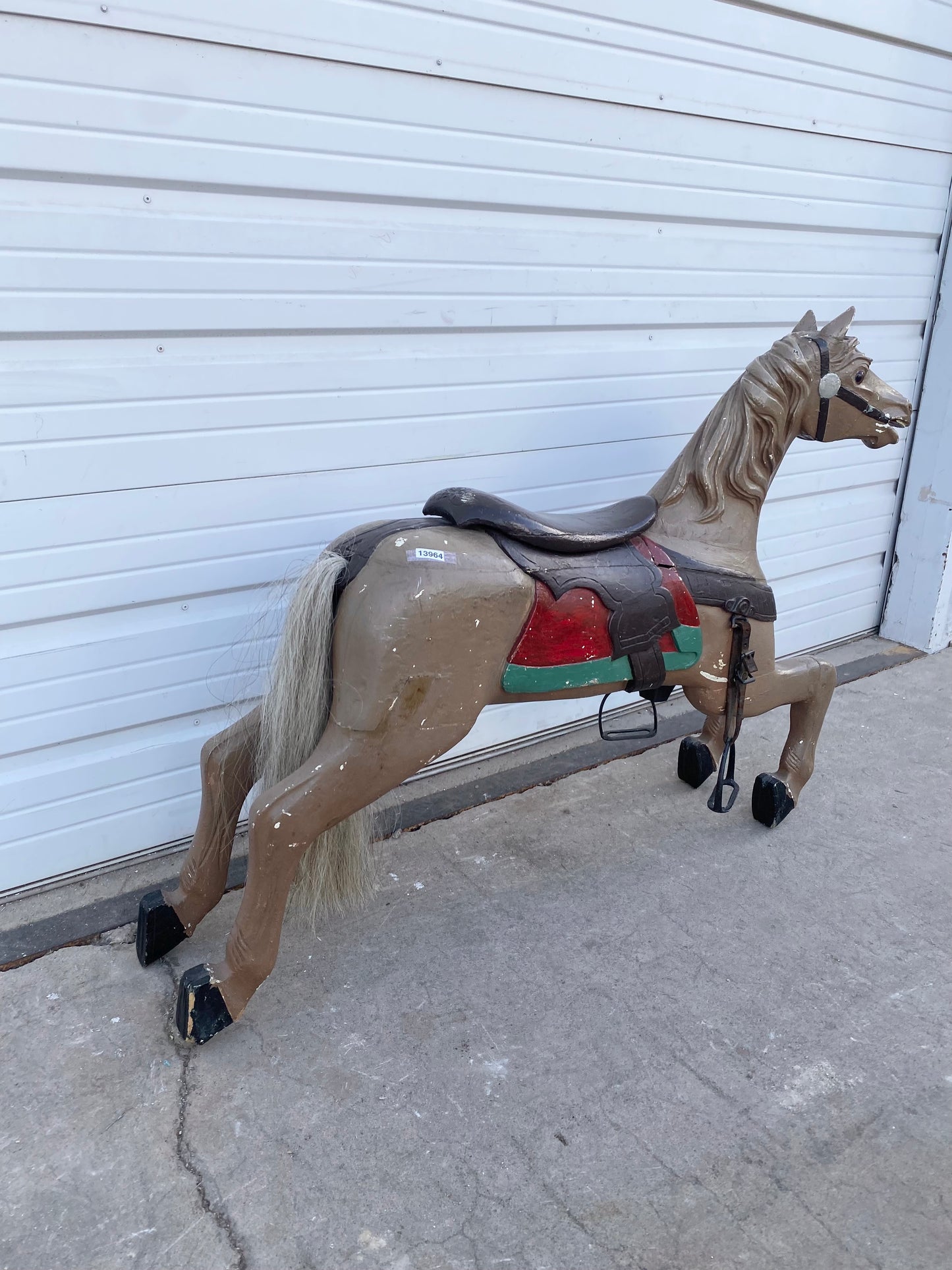 French Wood Carousel Horse Figure