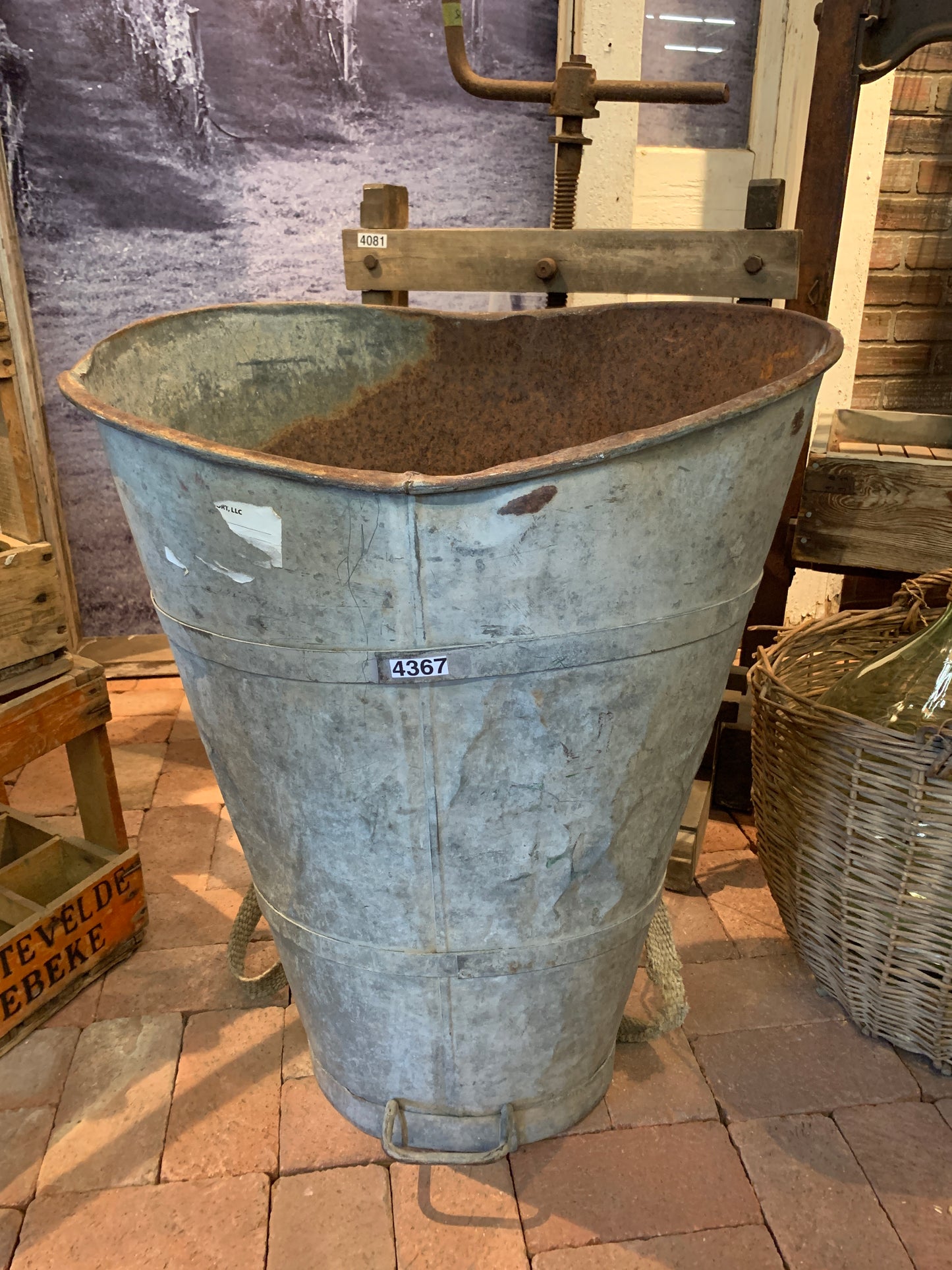 Zinc Grape Gathering Bucket