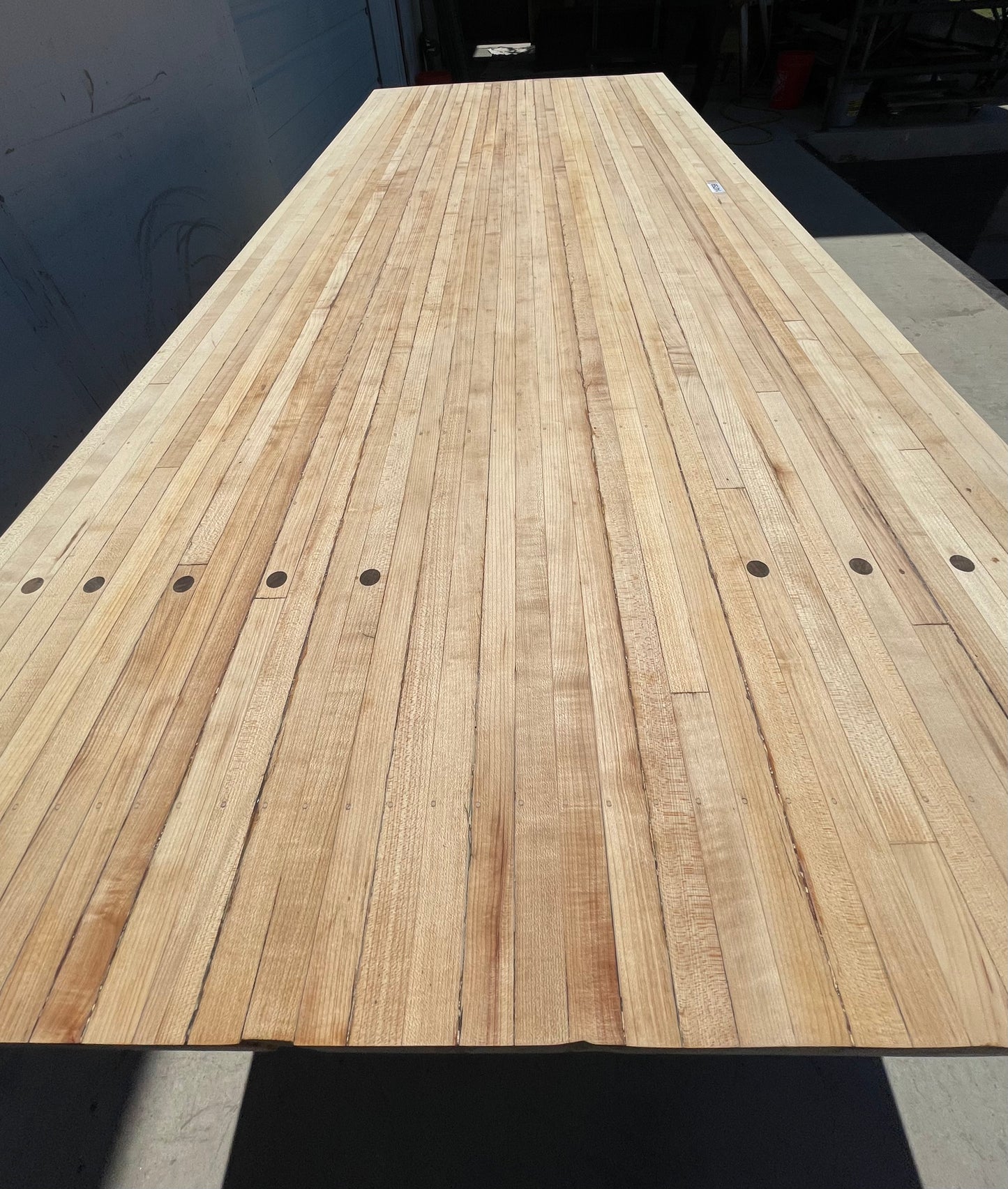 Rolling Butcher Block Island with 4 Metal Drawers