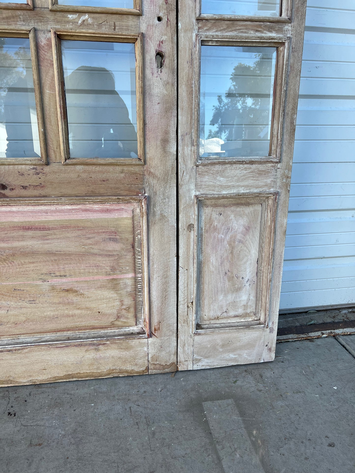 Arched Washed Antique Oak Set of 3 Doors