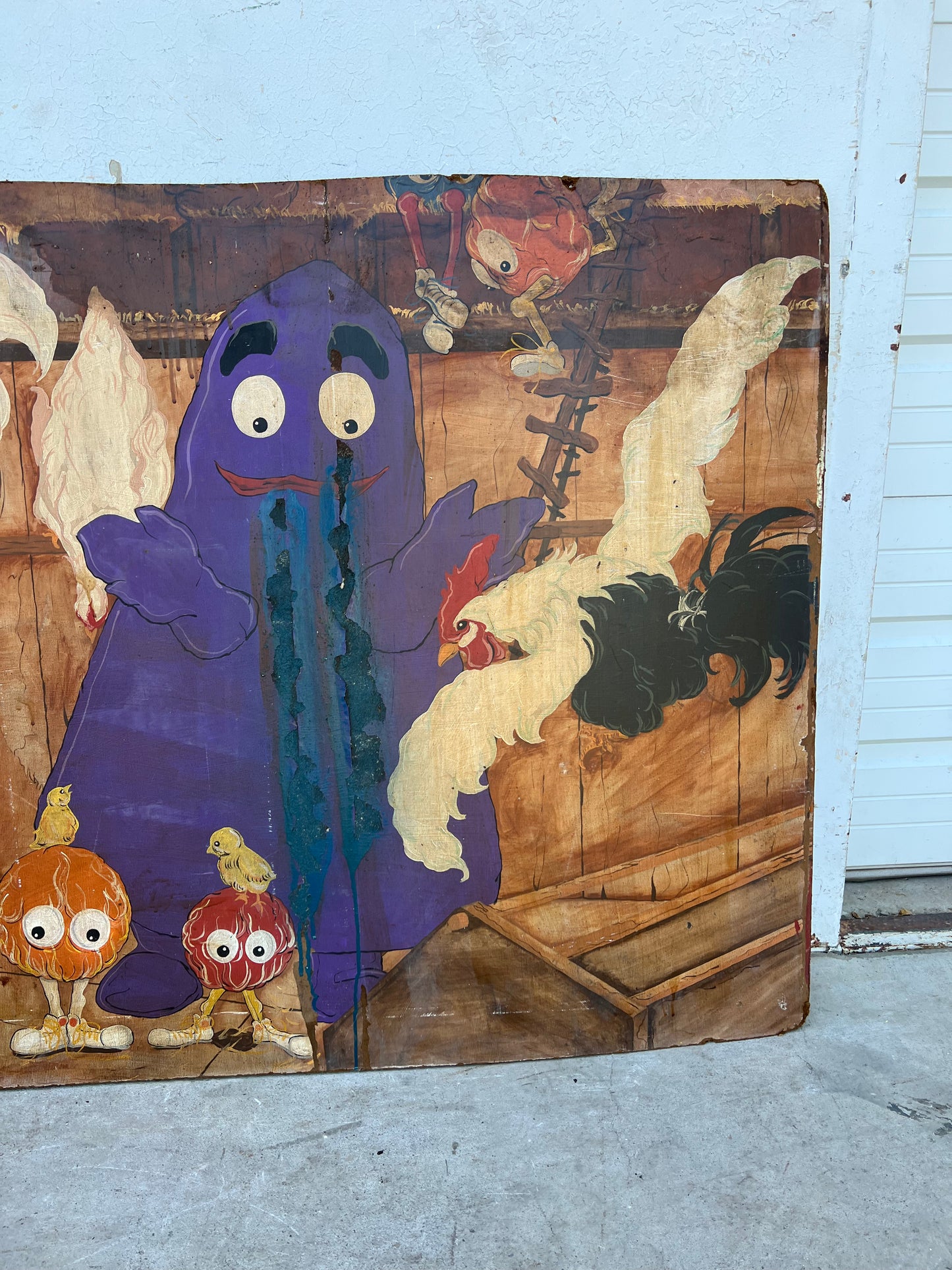Vintage Wooden McDonald's Painted Sign