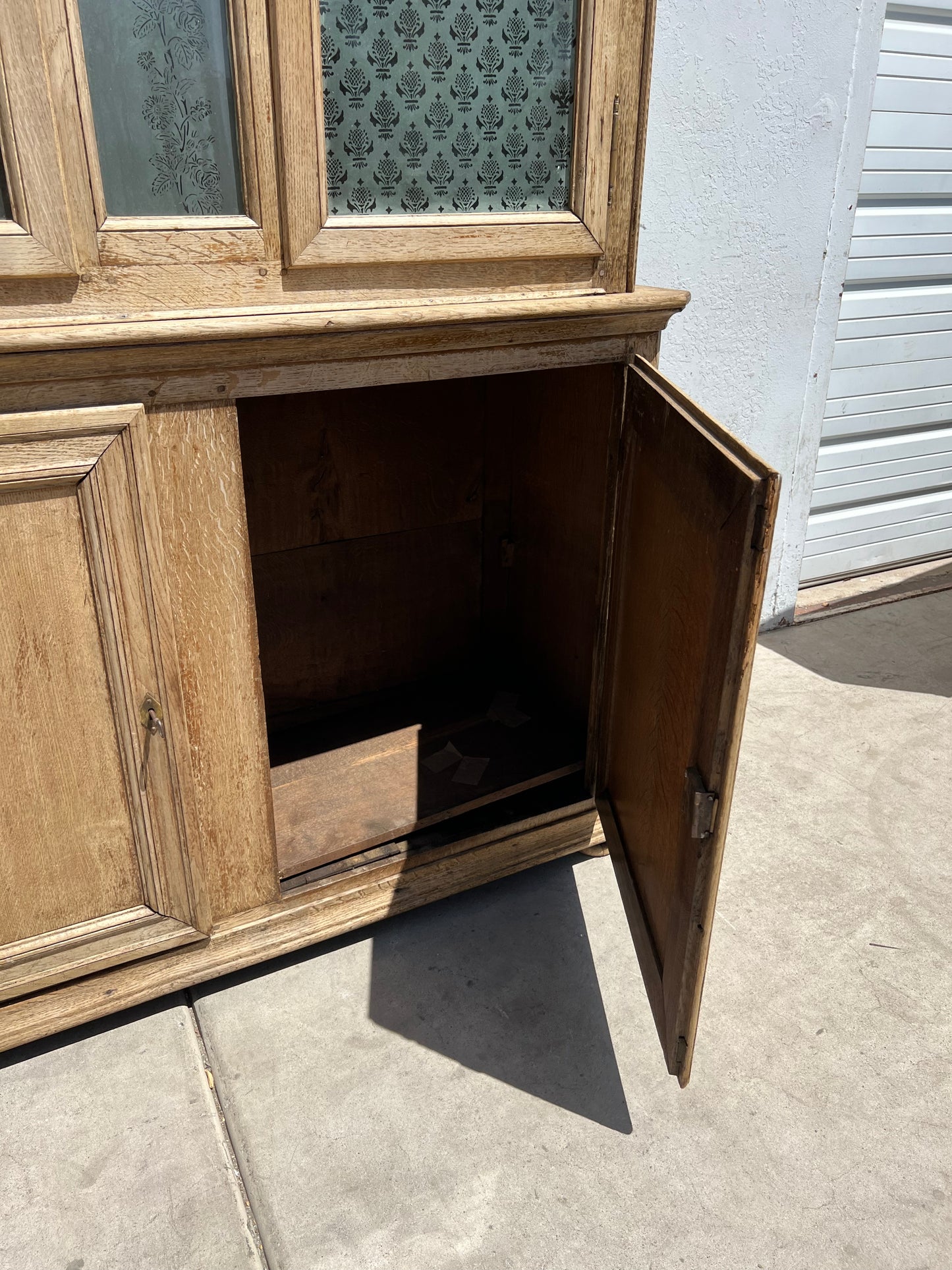 Bleached French Antique Display Cabinet