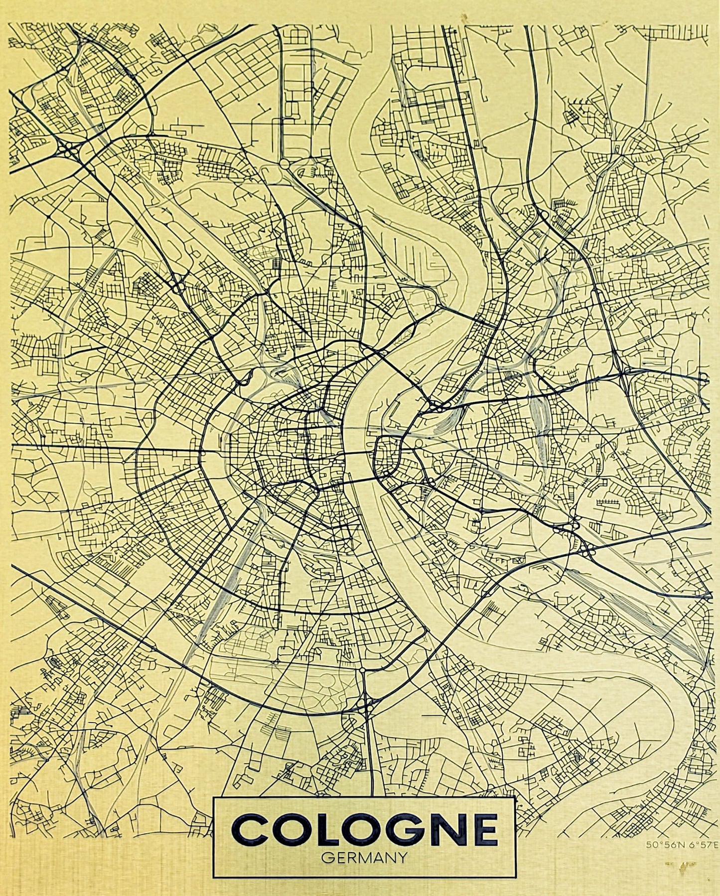 Map of Cologne Metal Art