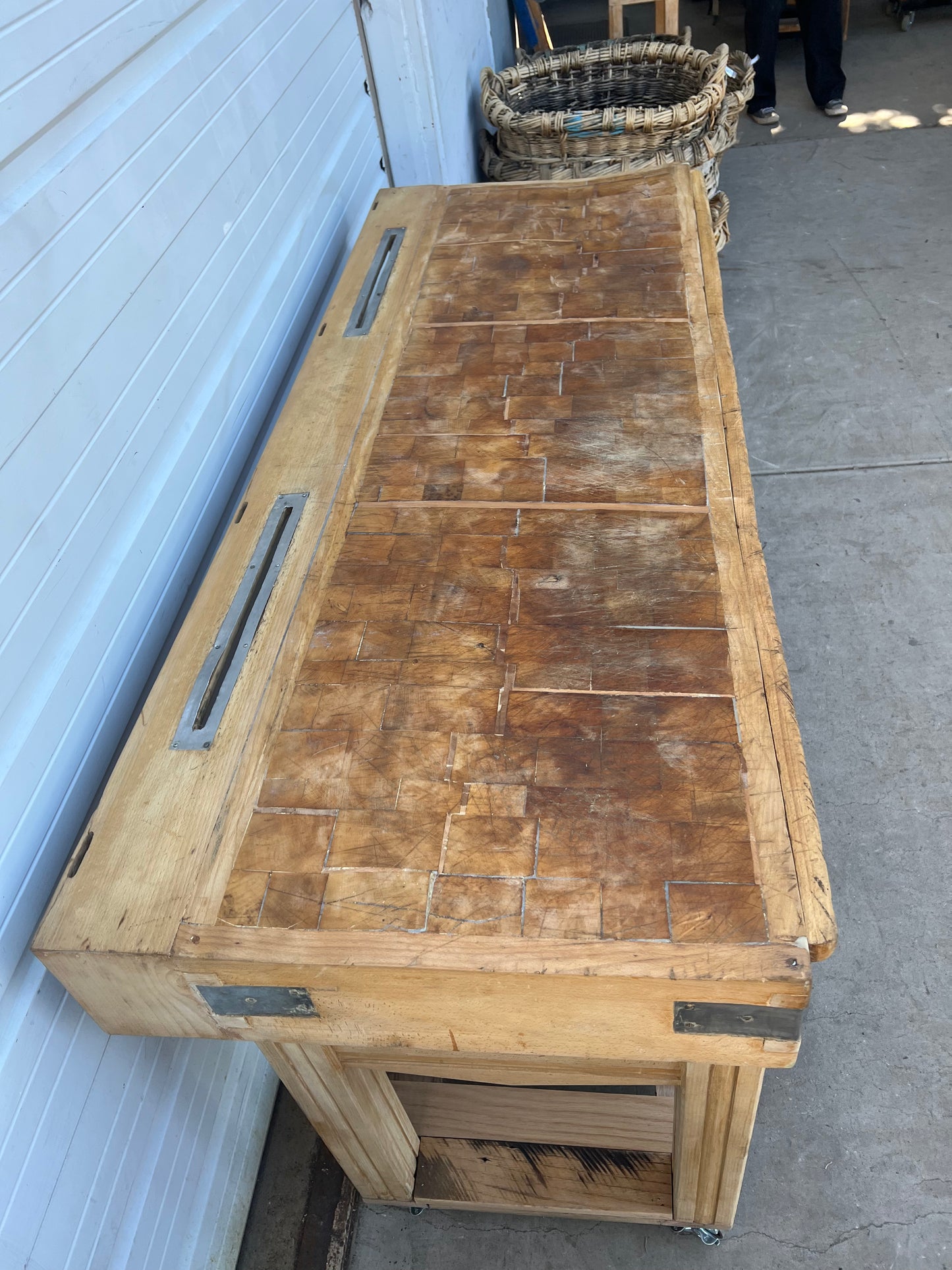 2 Drawer Butcher Block Table