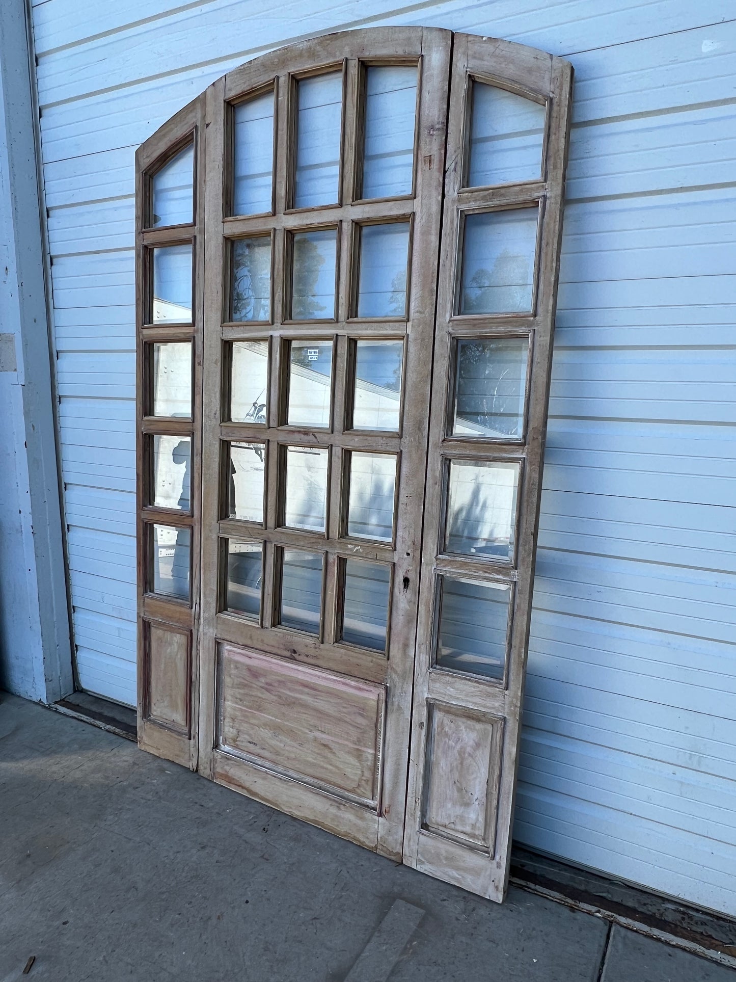 Arched Washed Antique Oak Set of 3 Doors