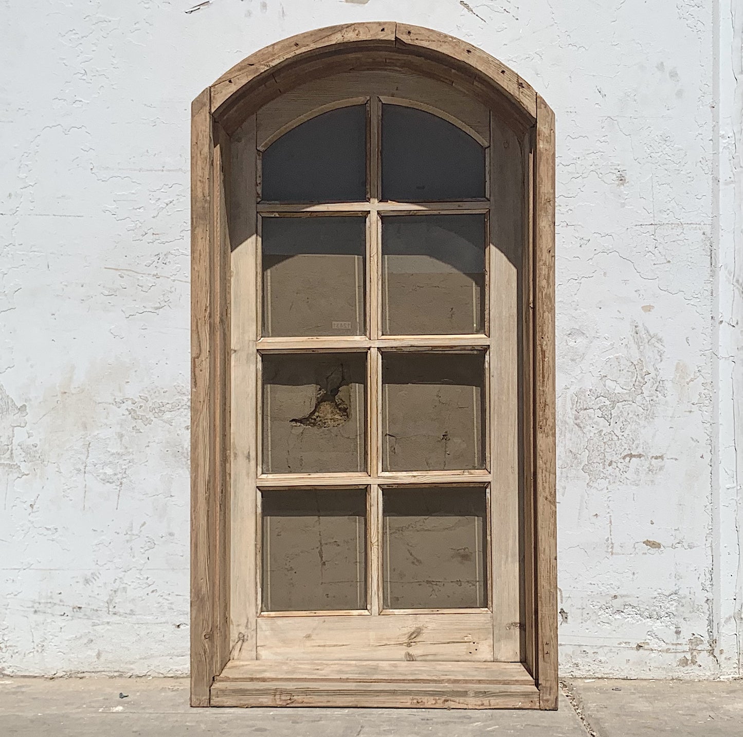Arched Brown Beveled Glass Window