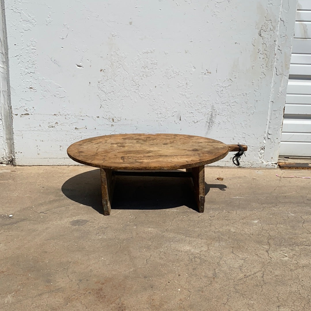 Round Wooden Bread Board with Legs