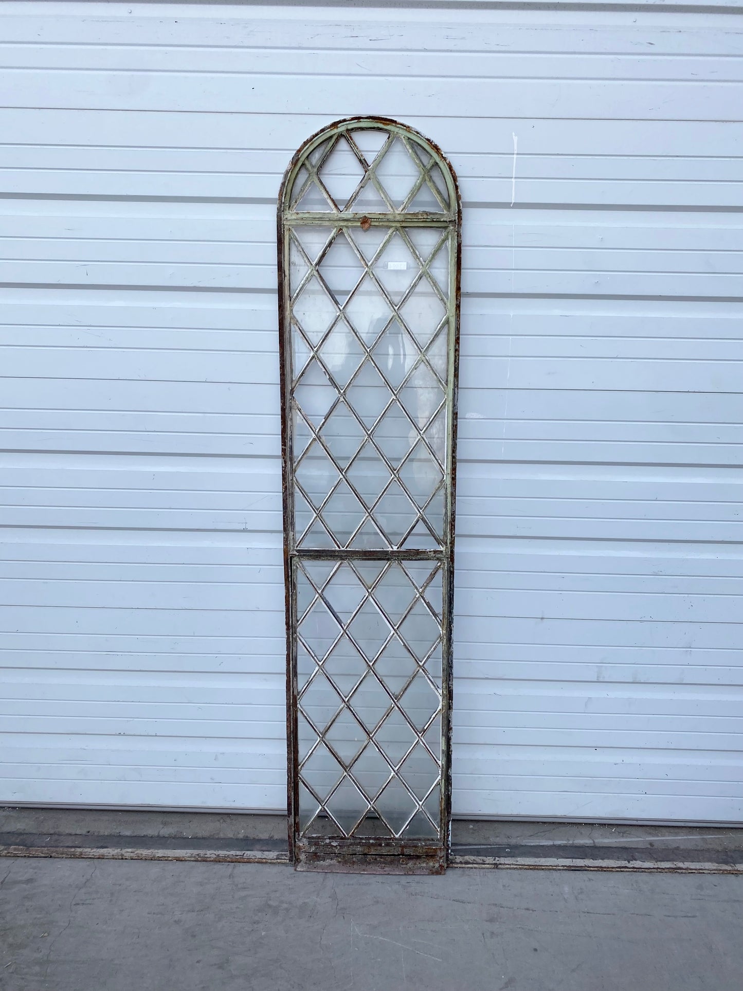 French Arched Diamond Pane Window