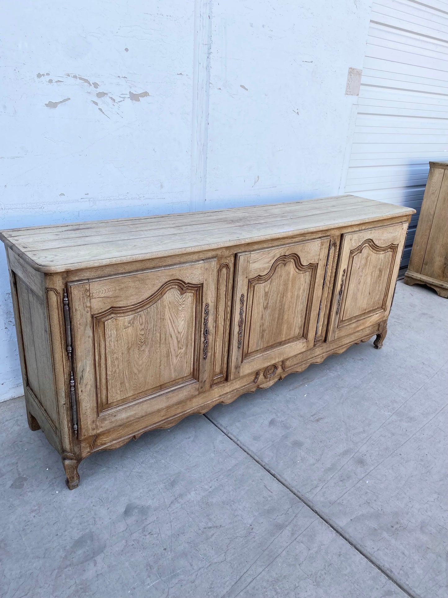 Bleached Wood Antique French Sideboard
