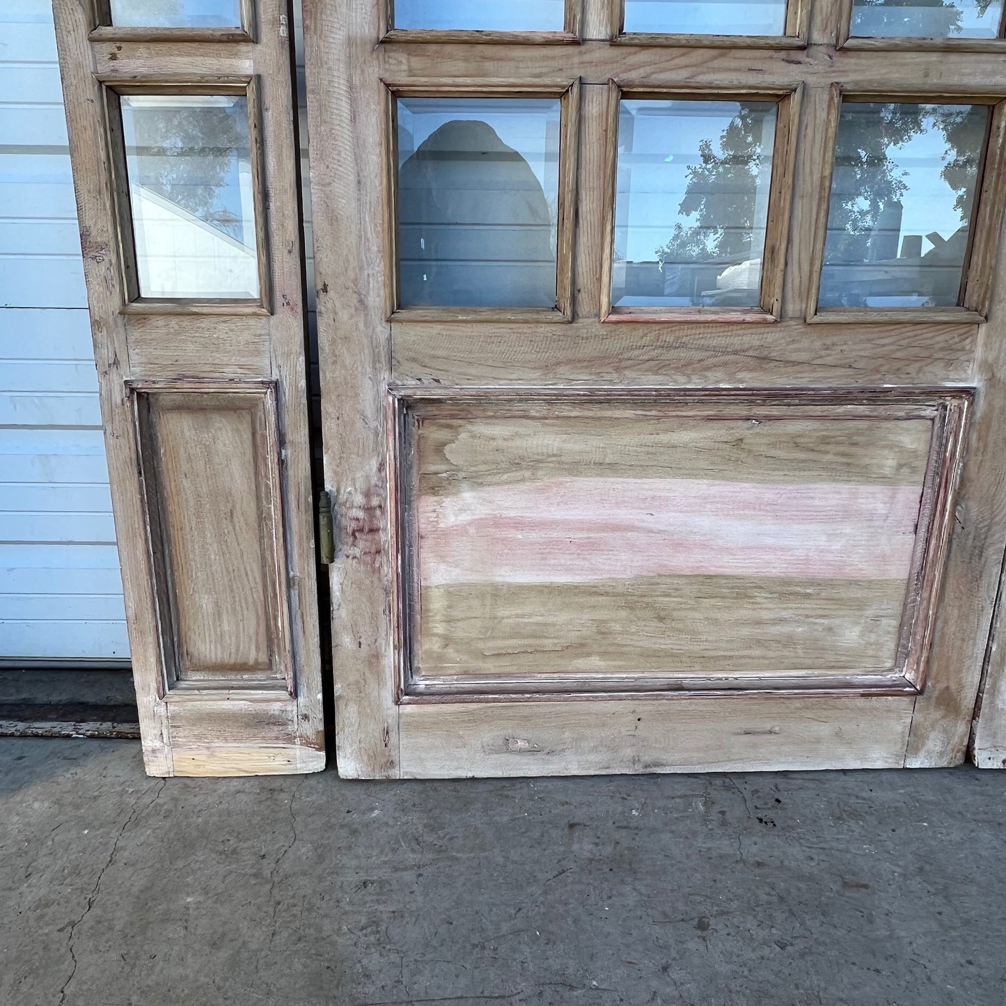 Arched Washed Antique Oak Set of 3 Doors