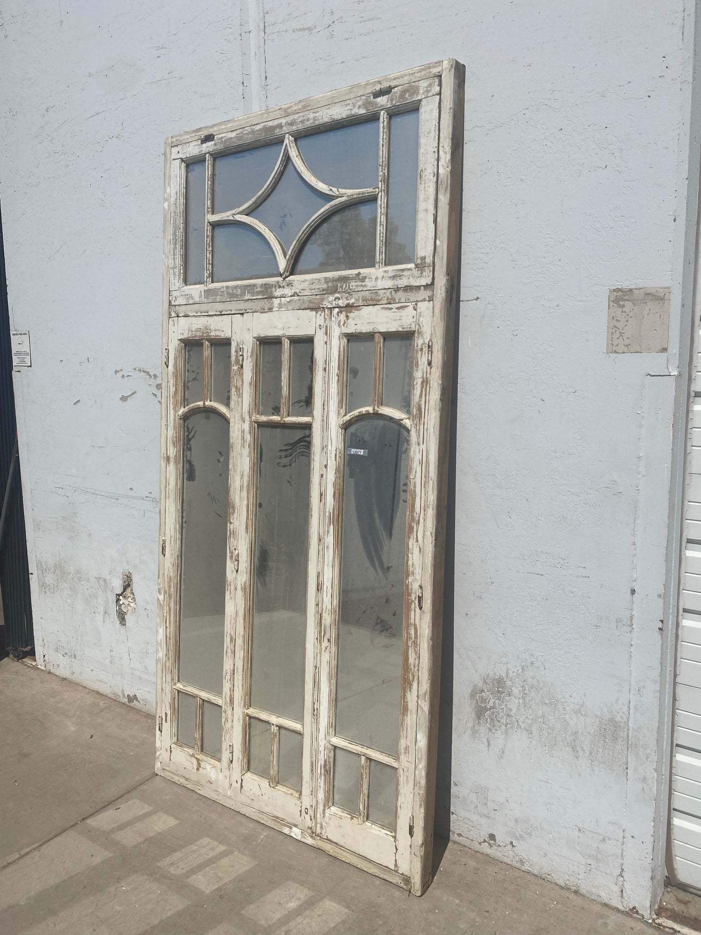 Rectangle Set of Painted Three-Panel Mirror with Diamond Transom