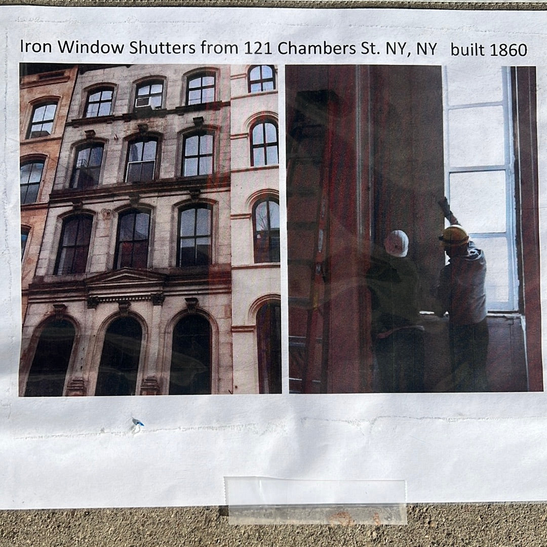 Pair of Steel Bi- fold Shutters with Cast Iron Details (c. 1861 NYC)