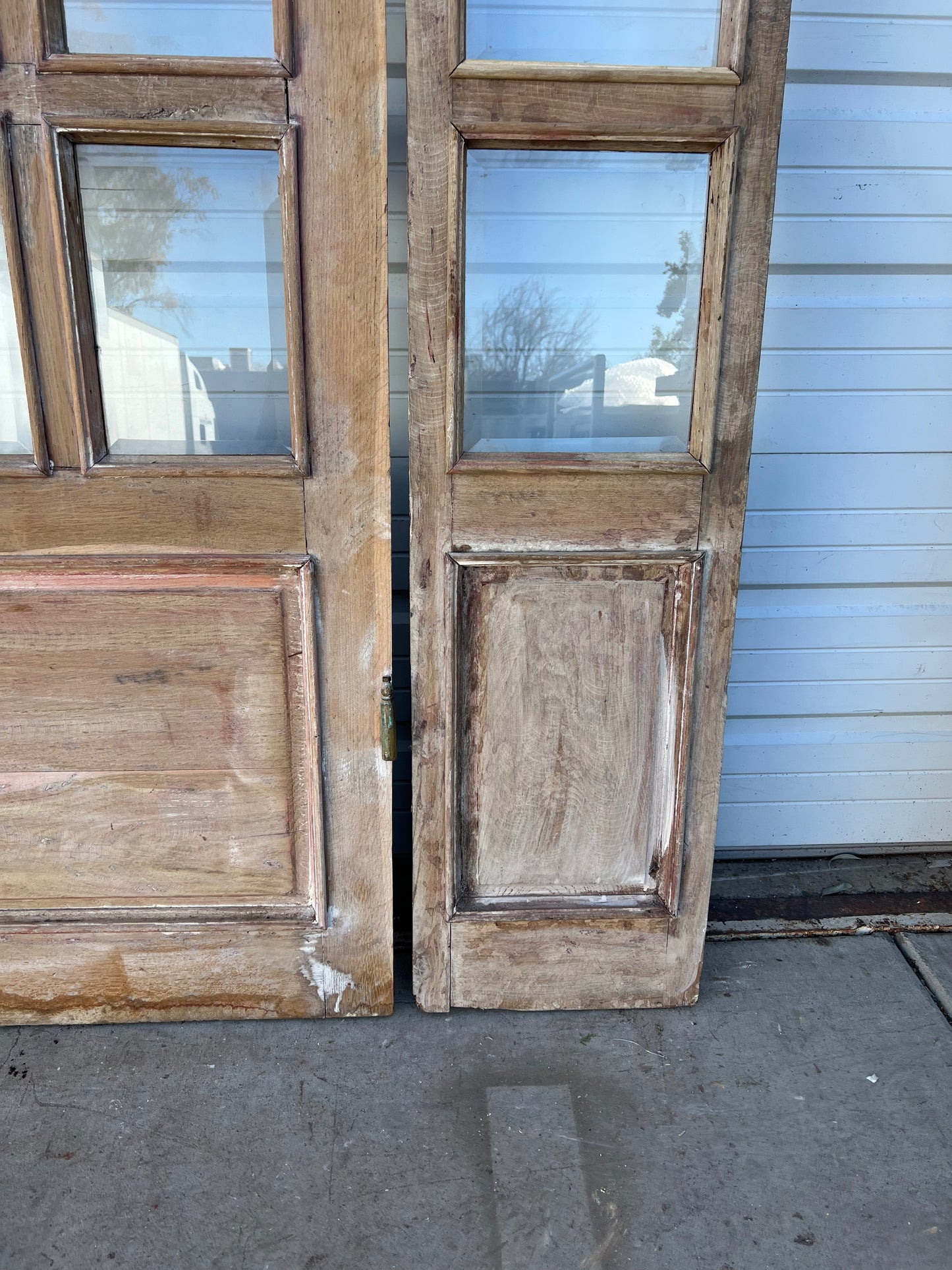 Arched Washed Antique Oak Set of 3 Doors