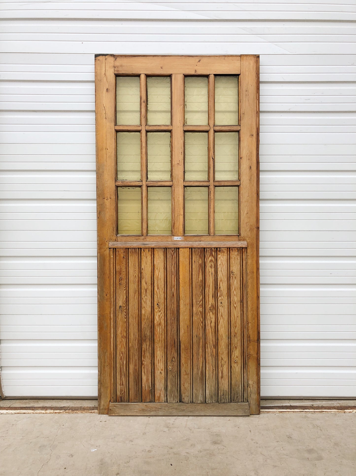 12 Lite Amber Glass Single Antique Door