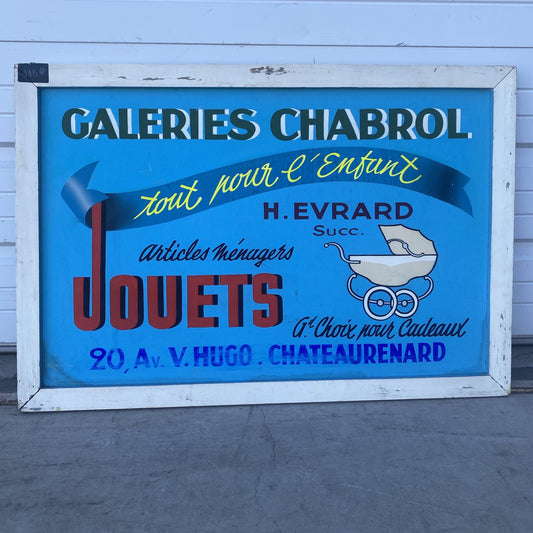Wooden "Galleries Chabrol" Sign